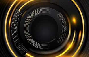Abstract Black and Gold Circle Background vector
