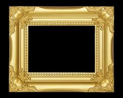 Gold  frame isolated on black background photo