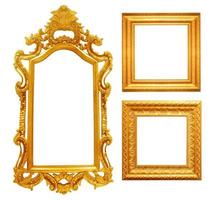 Set of golden vintage frame isolated on white background photo