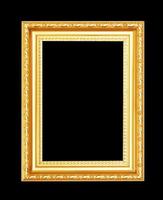 Gold antique frame isolated on black background photo