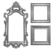 Set of gray vintage frame isolated on white background photo