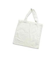 White cotton bag on white isolated background photo