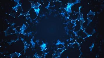 Digital polygon with points and lines connect. Technology network data connection.Futuristic cyberspace abstract background photo