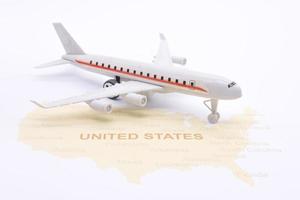Airplane on map American photo