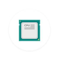CPU, processor icon vector