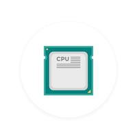 cpu, icono del procesador vector