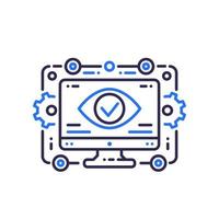 Monitoring, data analysis line vector illustration