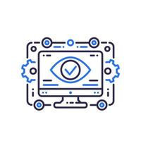 Monitoring, data analysis line vector illustration