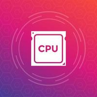 cpu, icono de vector de procesador