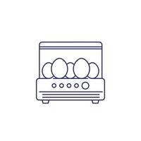 incubator with the eggs, line icon on white vector