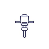 jackhammer line simple icon on white vector