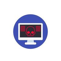 malware, online scam, virus in computer vector icon