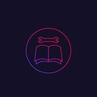 manual icon, line style vector
