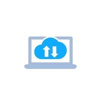 sync with cloud, synchronization icon on white vector