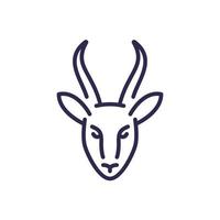 springbok, gazelle line icon on white vector