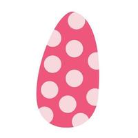 Decorative Easter egg decorated with polka dots. Hand drawn flat illustration. Great for greeting cards. vector