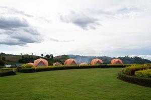 Orange tent and nature photo