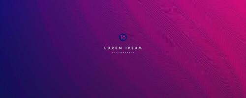 Red, pink and purple glowing wavy line pattern on dark blue background with copy space. Modern technology futuristic neon color concept. Abstract wide banner design. EPS10 vector