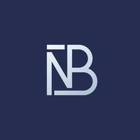 logotipo de letras nb en la oscuridad vector