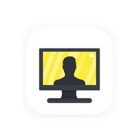 Video call, conference icon vector