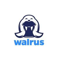 Walrus logo, arctic animal vector