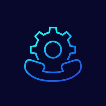 call settings linear icon for web vector