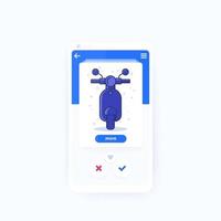 rent a scooter mobile app design vector