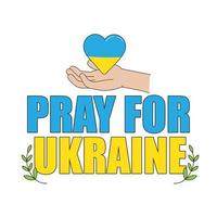 Pray for ukraine on white background vector