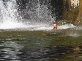 Man is swimming photo