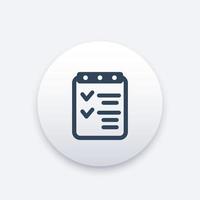 checklist icon, completed tasks, achievements symbol vector