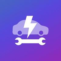electric car, ev service vector icon