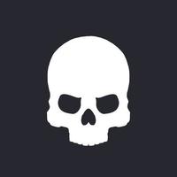 skull on dark, hand drawn vector illustration