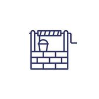 water well line icon on white vector