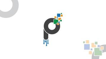 P pixel logo vector