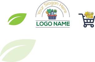 diseño de logotipo de tienda de verduras vector