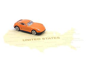 Model Car On An American Map photo