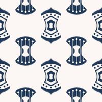 color azul étnico tribal retro escudo forma de patrones sin fisuras sobre fondo blanco. uso para telas, textiles, elementos de decoración de interiores, envoltura. foto