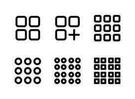 Simple Set of Grid Menu Related Vector Line Icons. Contains Icons as Square, Add, Circles and more.