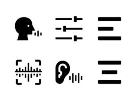 Simple Set of User Interface Related Vector Solid Icons. Contains Icons as Speech, Sound Control, Voice Recognition and more.