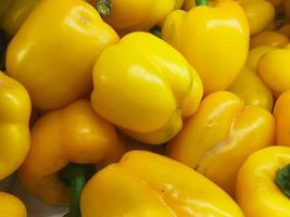 organic yellow bell peppers photo