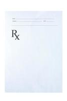 Blank prescription isolated on white background