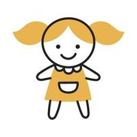 Doll. Hand Drawn Doodle Kid Stuff Icon. vector