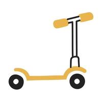 scooter. icono de cosas de niños de fideos dibujados a mano. vector