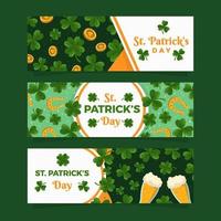 St Patricks Day Clover Banner Collection vector