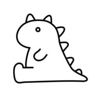 Dinosaur. Hand Drawn Doodle Kid Stuff Icon. vector