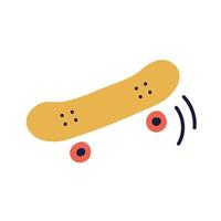 patineta. icono de cosas de niños de fideos dibujados a mano. vector