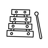 Xylophone. Hand Drawn Doodle Kid Stuff Icon. vector