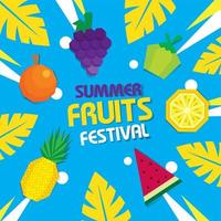 vector de fondo de festival de frutas de verano