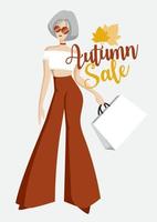 fashion model vector in autumn color theme