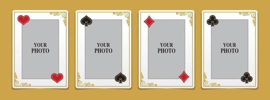 Poker card photo frames vector